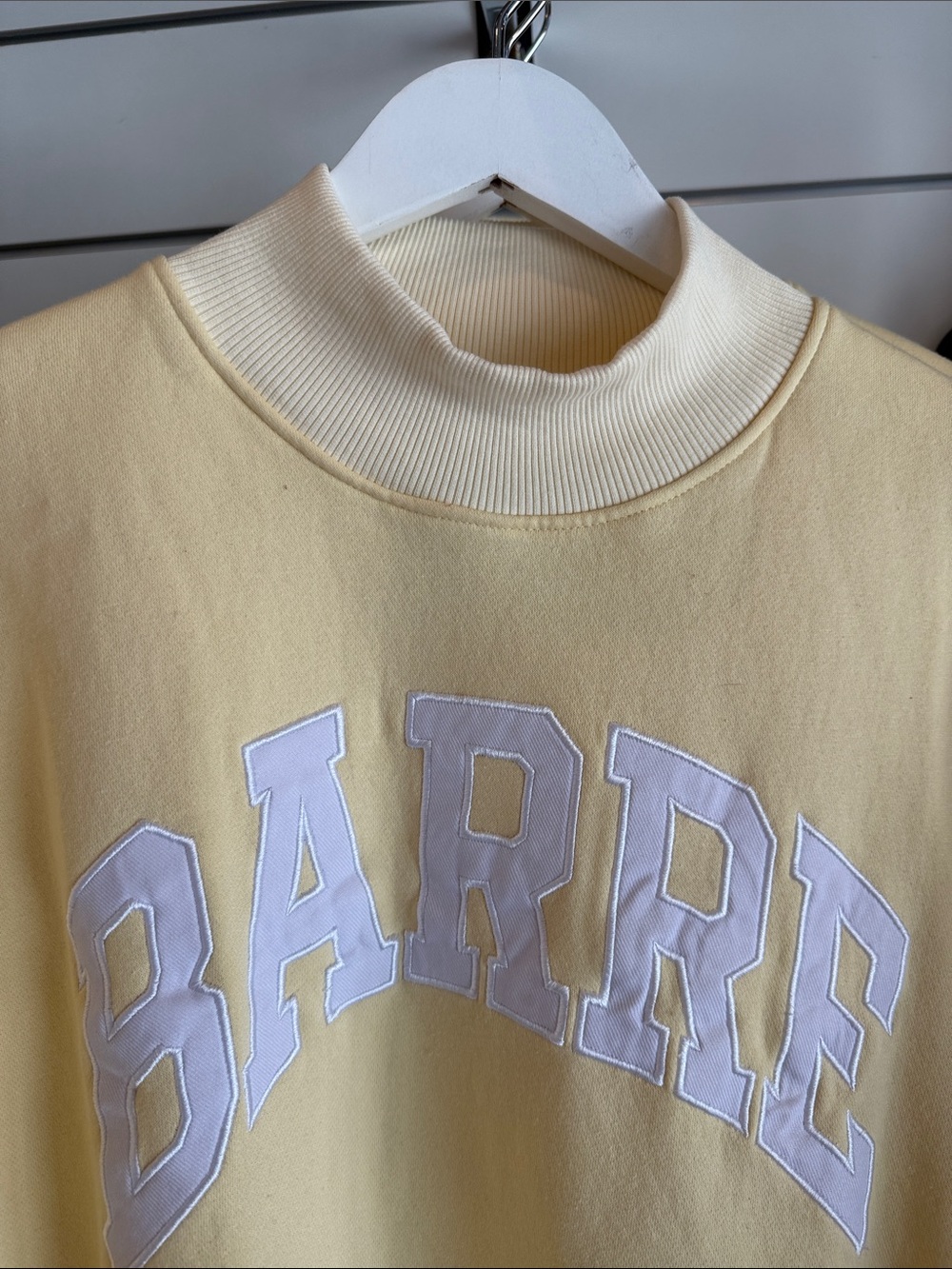 Pure Barre Pale Yellow Mock Neck BARRE Sweatshirt - Picture 4 of 4